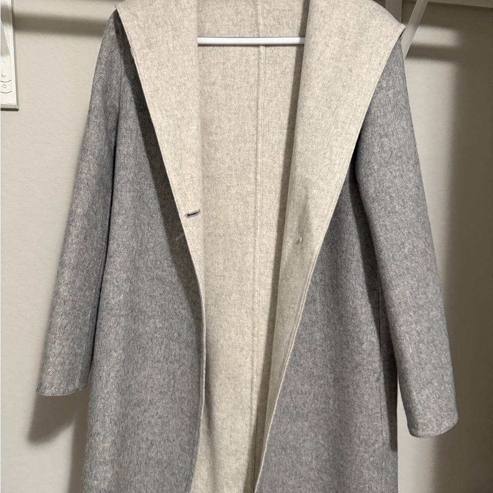 Gray and Cream Women's Coat